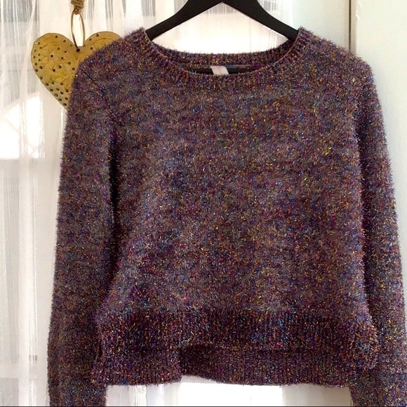 NOBO sz XL. METALLIC THREADS CROP HILO SWEATER - Picture 1 of 6